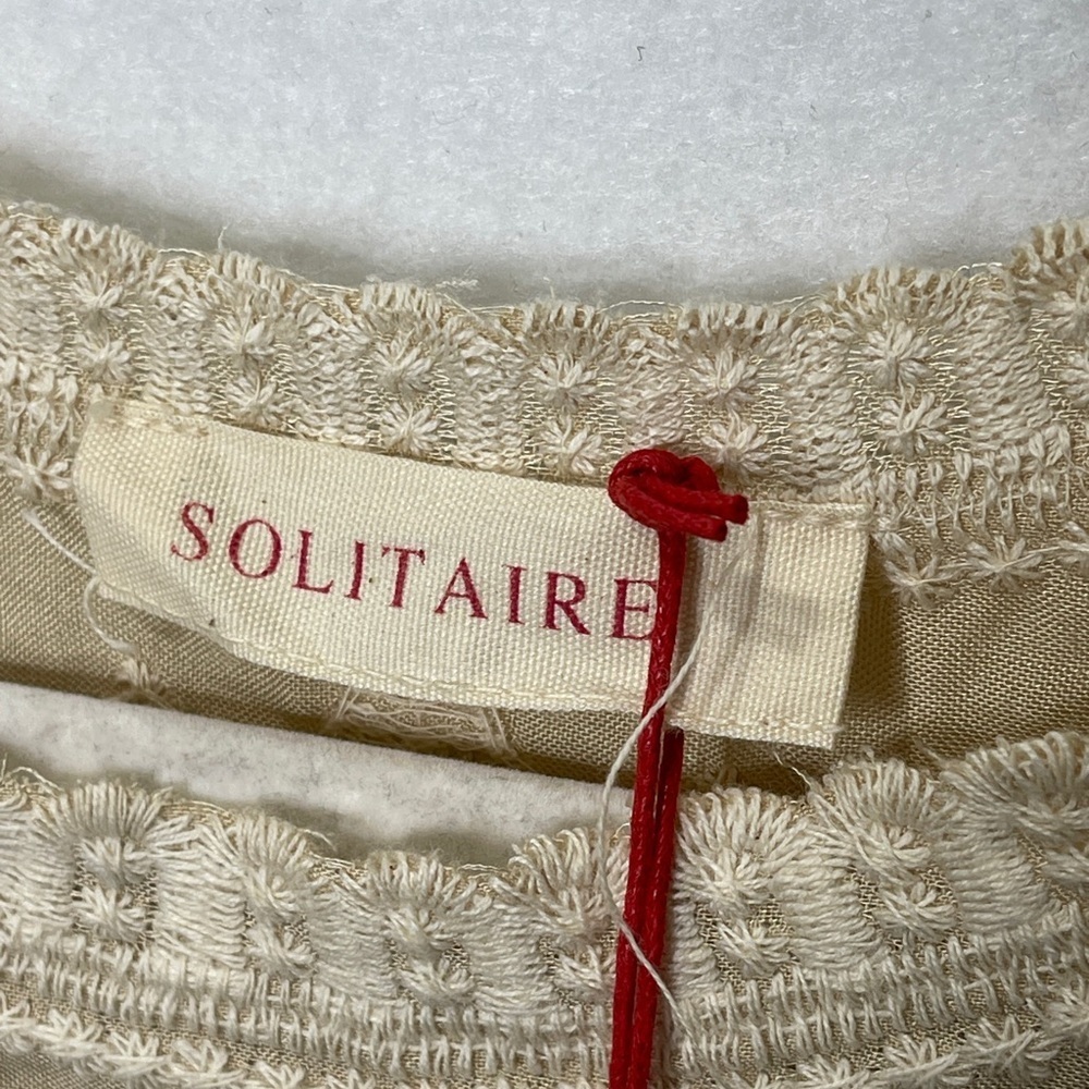 Anthropologie Solitaire Embroidered Blouse Handmade By Artisans Boho Scalloped - Picture 8 of 10